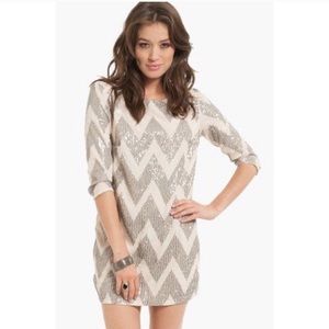 Chevron Patterned Sequin Dress